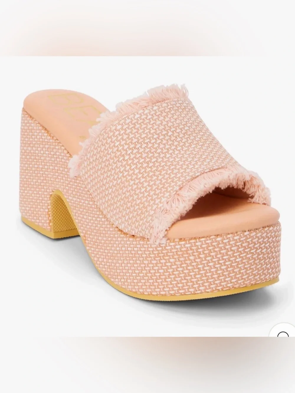 Women's Pink Woven Terry Platform Sandals by Matisse